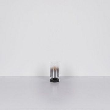 Globo Tischleuchte Sambour, ohne Leuchtmittel, aus Rauchglas, Industrial-Style, Wohnzimmer, E27
