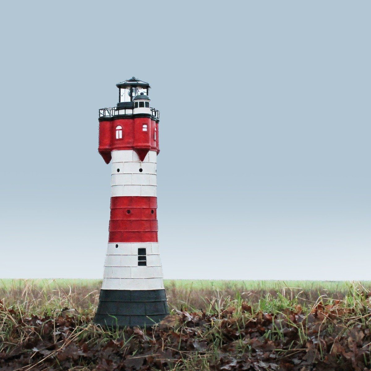 80 cm mit rotierender LED-Beleuchtung XL Solar-Leuchtturm ROTER SAND ca 