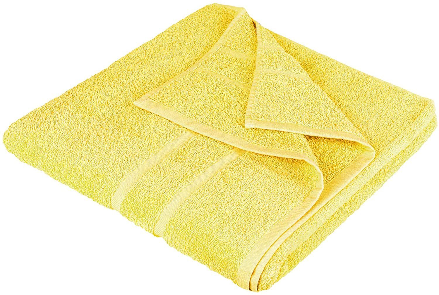 StickandShine Handtücher Saunatücher GSM 500 Handtuch 100% Baumwolle zur Gelb in Wahl Duschtücher Badetücher Gästehandtücher