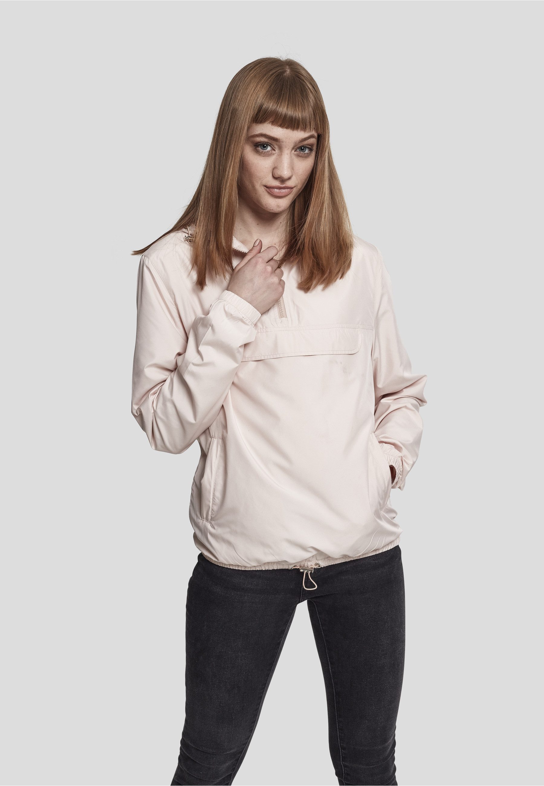URBAN CLASSICS Allwetterjacke Urban Classics Damen Ladies Basic Pull Over Jacket (1-St)