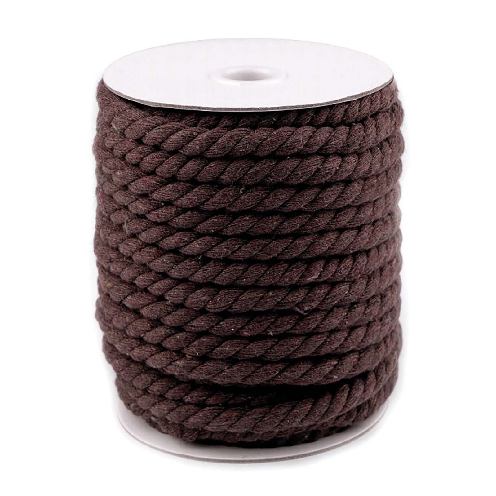 maDDma 19m Baumwollseil gedreht Seil, dunkelbraun
