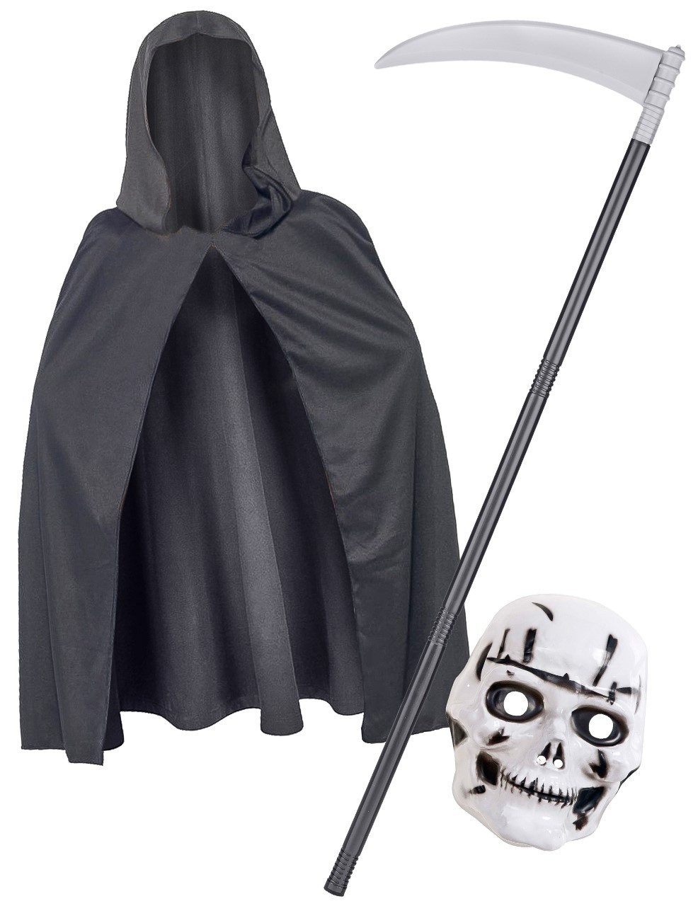 Kostüm Skelett-Kostüm-Set für Kinder Halloween 3-teilig schwarz-weiß