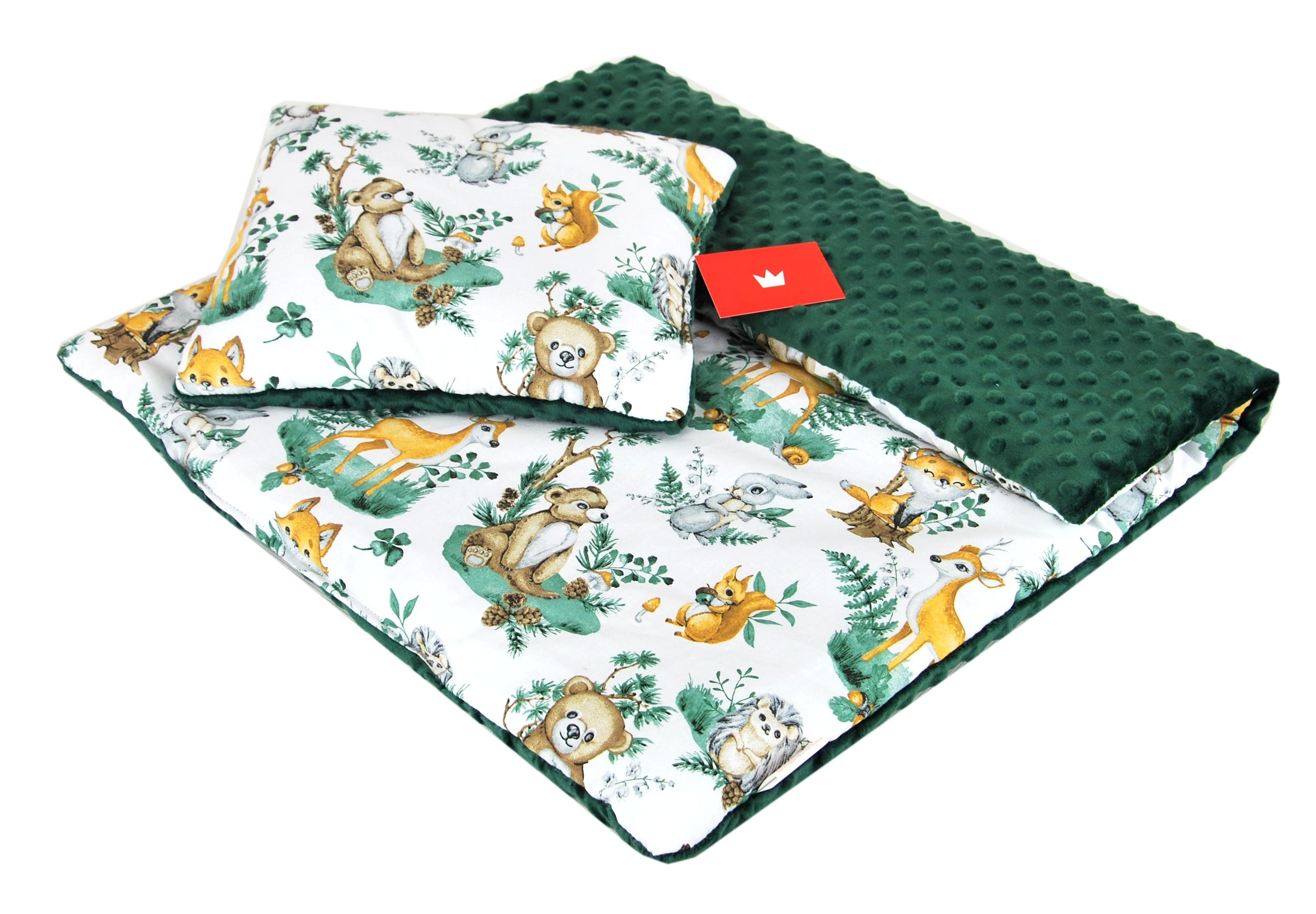 Kinderdecke BABYLUX Babydecke MINKY 2Set Kuscheldecke Decke 75 x 60cm Kinderwagen, BabyLux, MP123 - Grün + Wald Tiere – Bild 2 von 3