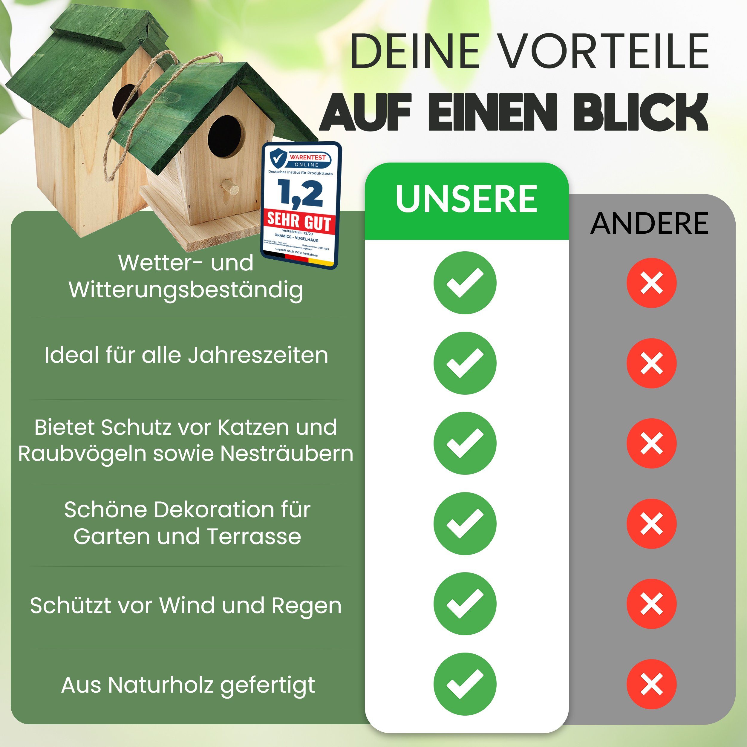 Oramics Vogelhaus Nistkasten für Vögel zum günstig online kaufen