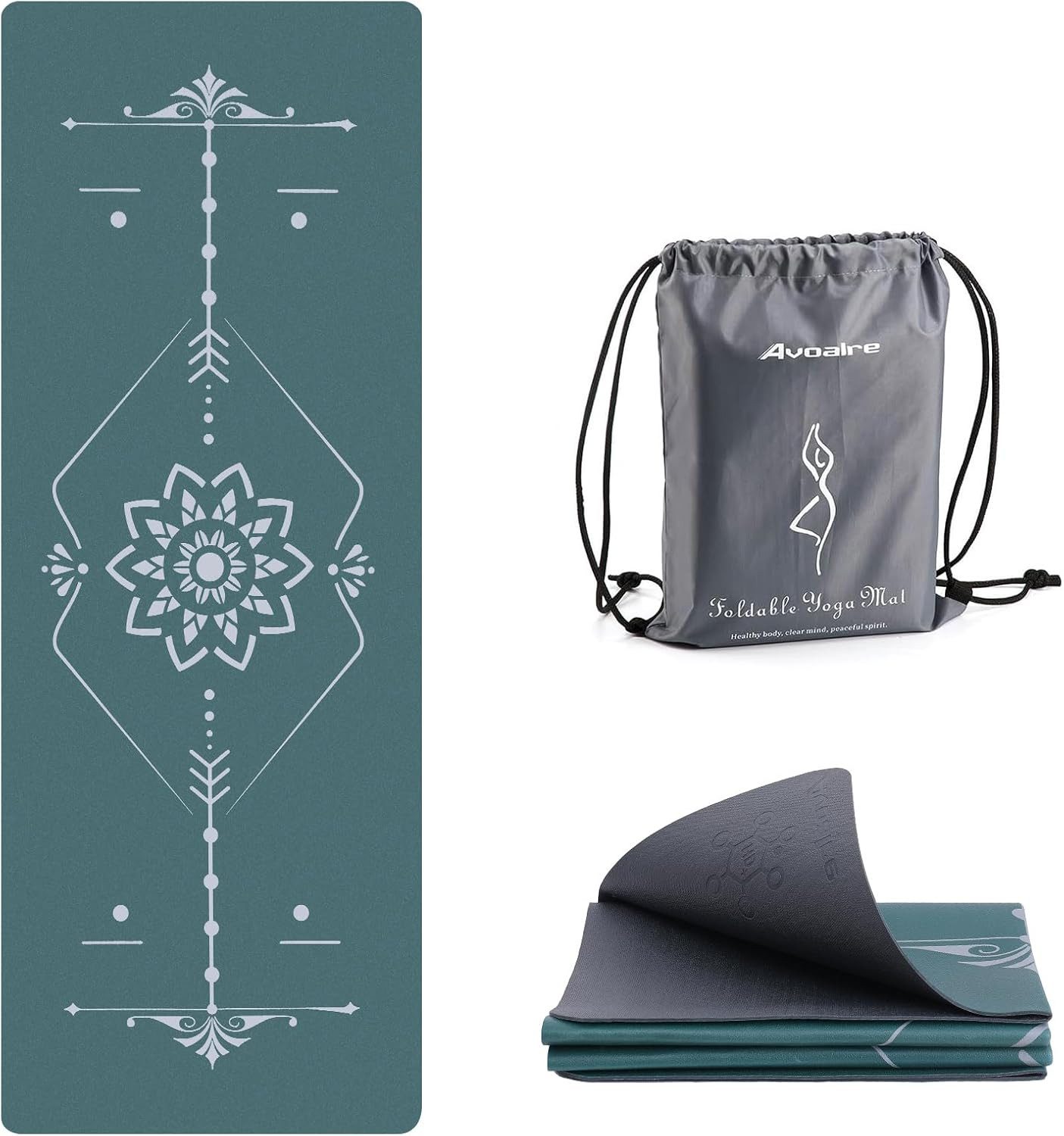 Elegear Sportmatte Faltbare Yogamatte & Fitnessmatte – 6mm PVC Trainingsmatte, rutschfest, faltbare Yogamatte, platzsparend, für Workout, Yoga & Pilates