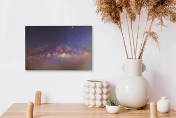 OneMillionCanvasses® Leinwandbild Sternenhimmel - Sterne - Himmel, (1 St), Wandbild Leinwandbilder, Aufhängefertig, Wanddeko, 30x20 cm