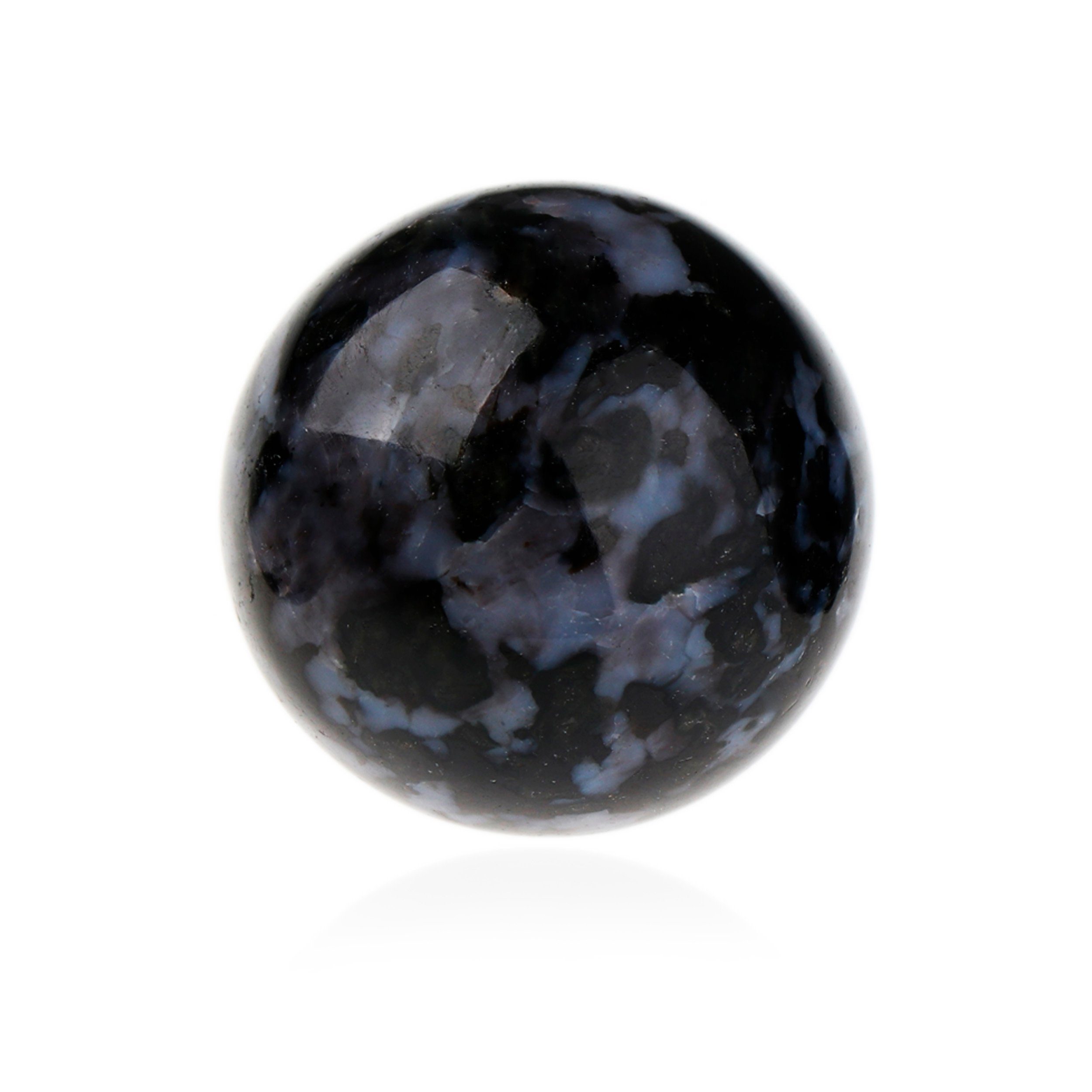 NKlaus Edelstein Natürlicher Gabbro Mystic Merlinite Edelstein 40mm Kugel Heilwirkung M, Meditation