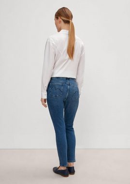 Comma 7/8-Jeans Slim: Jeans aus Baumwollstretch Strasssteine, Waschung