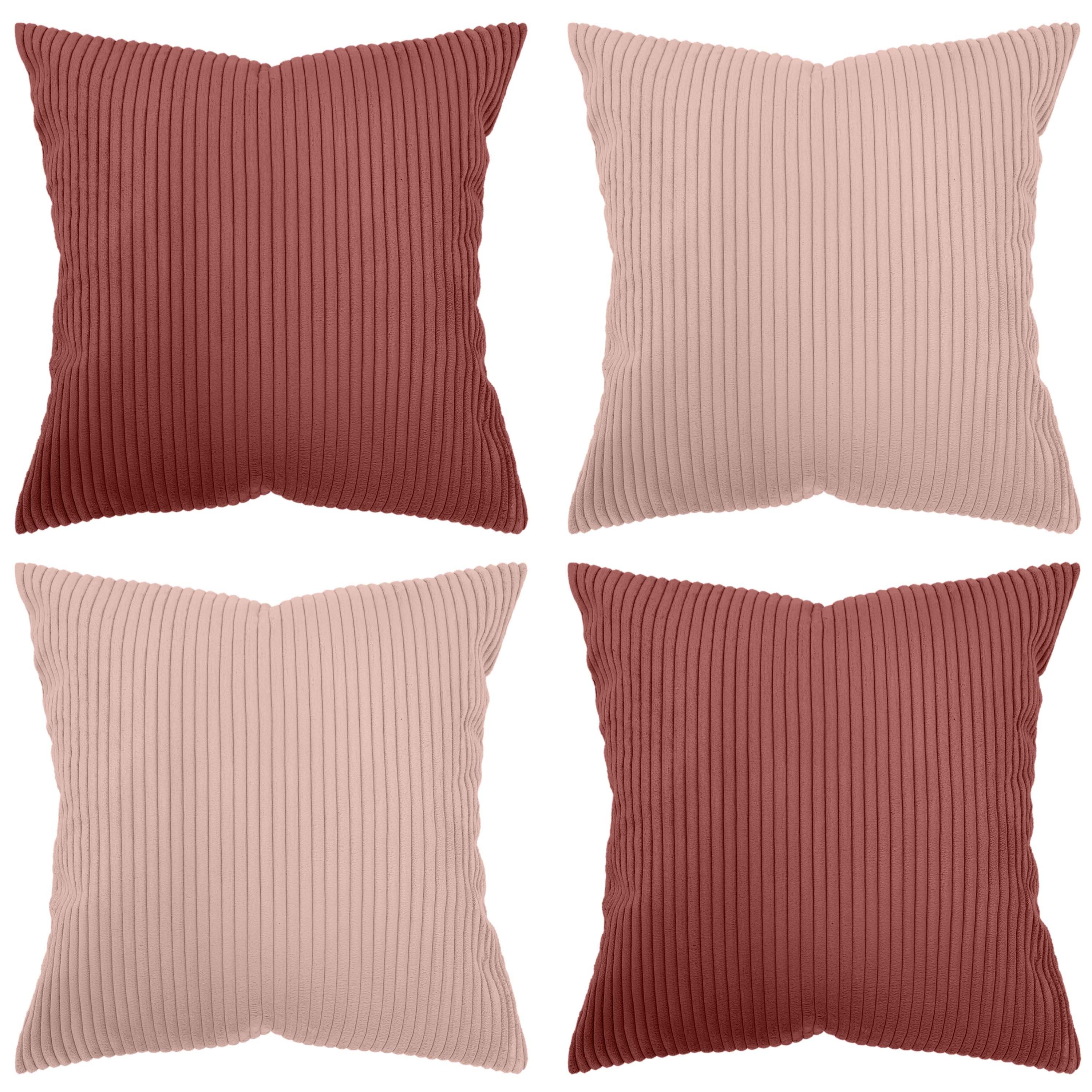 Amilian Kissenhüllen - 4er Set Kissenbezug - Zierkissenbezüge - Kissenbezüge, (4 Stück), 40x40 cm, Kissenhülle für Sofakissen, Dekokissen, Kissen, Zierkissen