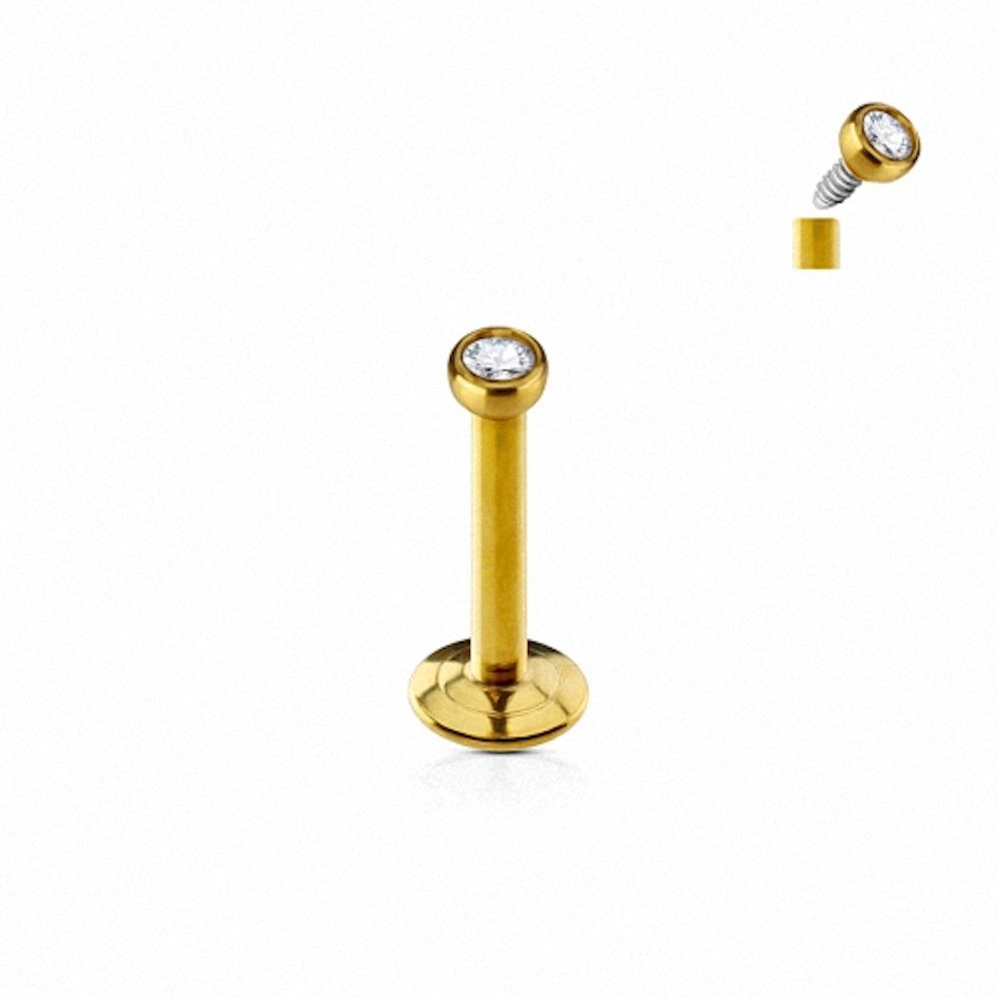 Piercing-Set Piercing Micro Stecker Platte Innengewinde Kristal