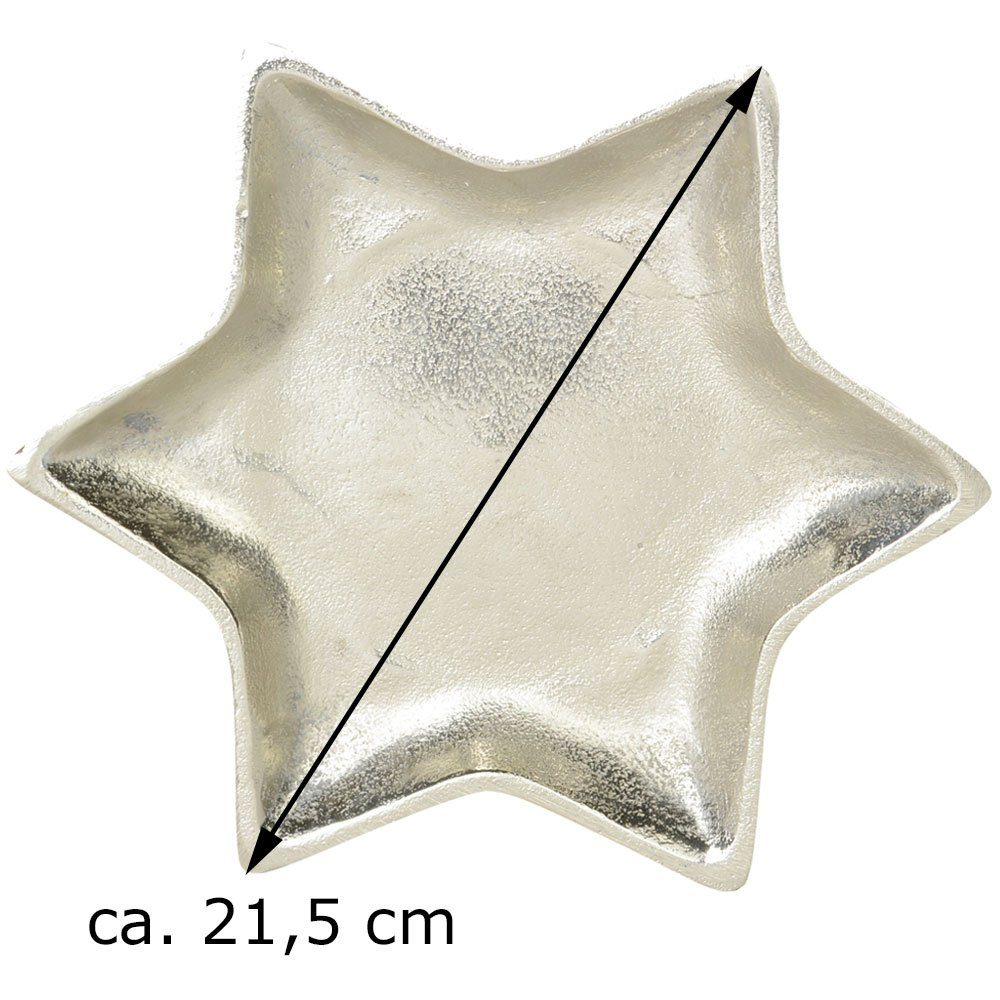 RIFFELMACHER & WEINBERGER Dekoteller Stern Schale aus Aluminium - Silber, Tischdekoration (Dekoteller RW)