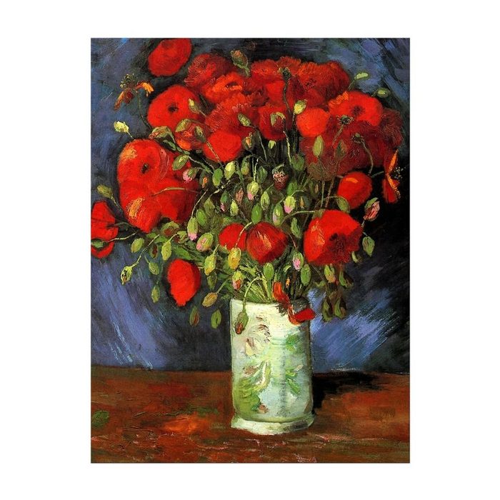 Bilderdepot24 Leinwandbild Alte Meister - Vincent van Gogh - Vase mit roten Mohnblumen Blumen