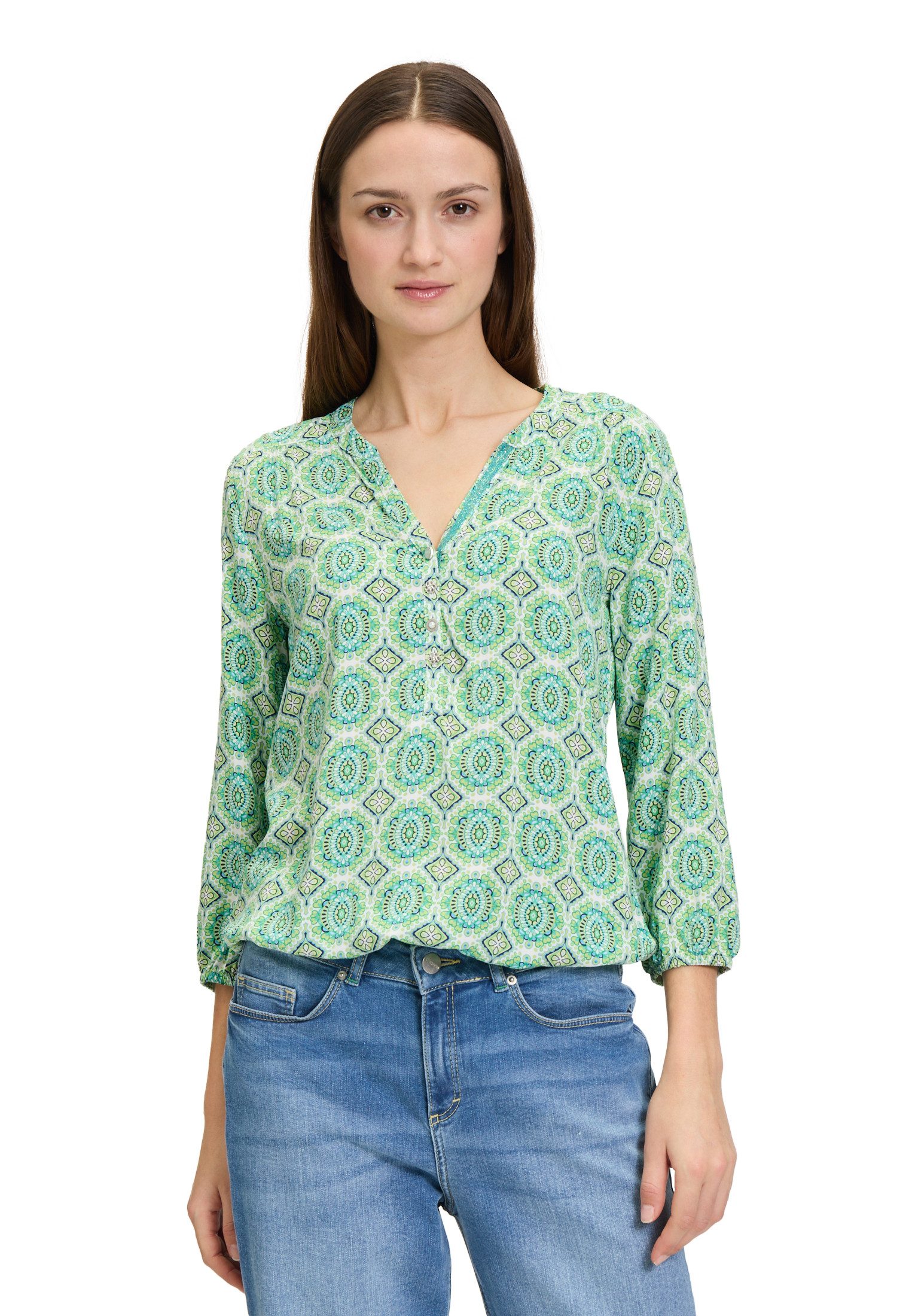 Schlupfbluse Cartoon Casual-Bluse mit Muster