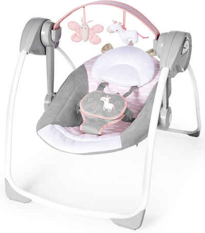ingenuity Babyschaukel Comfort 2 Go, Flora Unicorn, tragbar