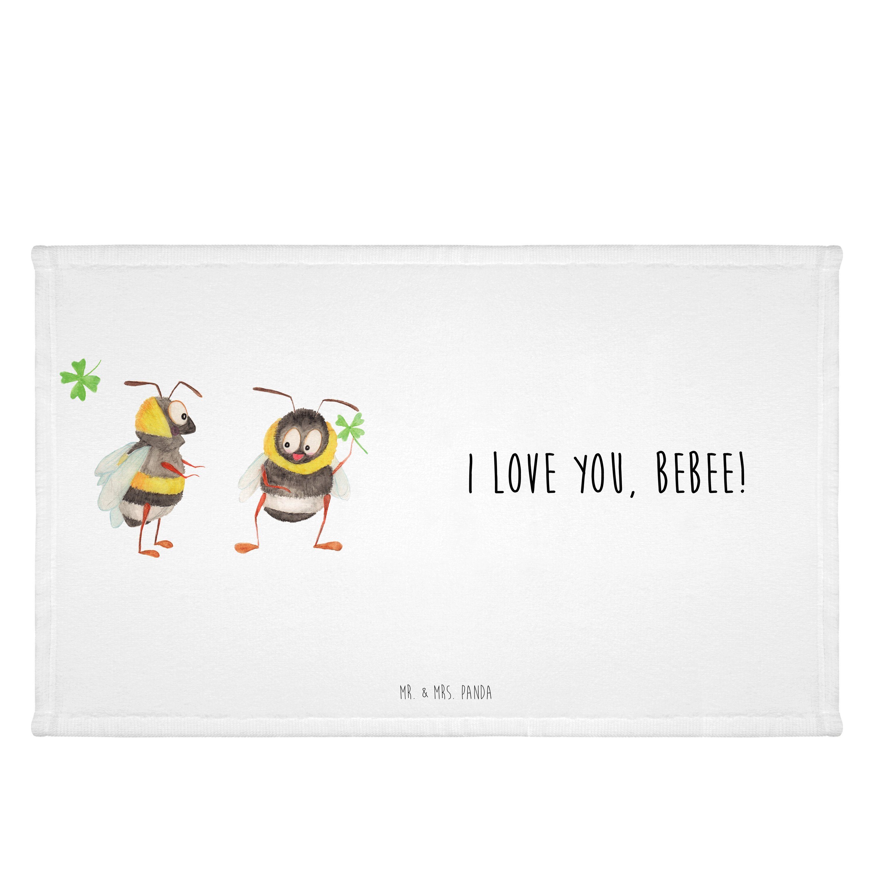 Mr. & Mrs. Panda Handtuch Bienen Paar - Weiß - Geschenk, Hochzeitstag, Heiratsantrag, Geschenk, (1-St)