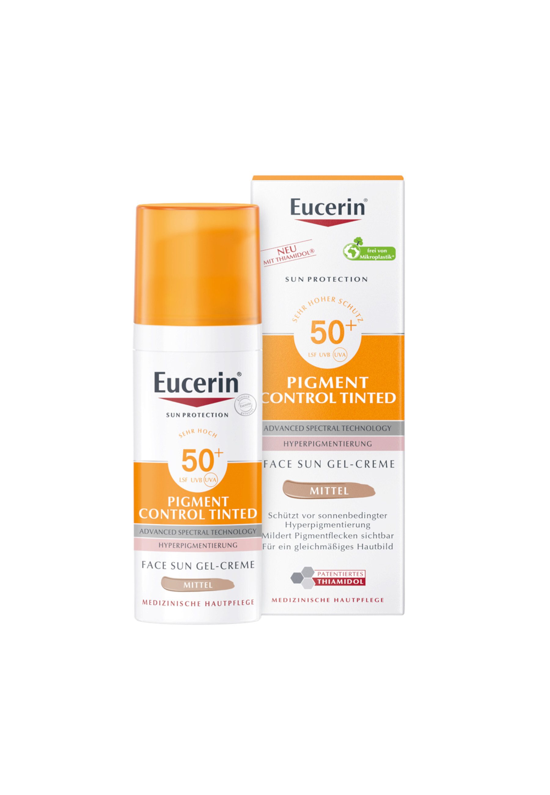 Eucerin Gesichtspflege Pigment Control Tinted Face Sun Gel-Creme LSF 50+ – Mittel, 1-tlg.