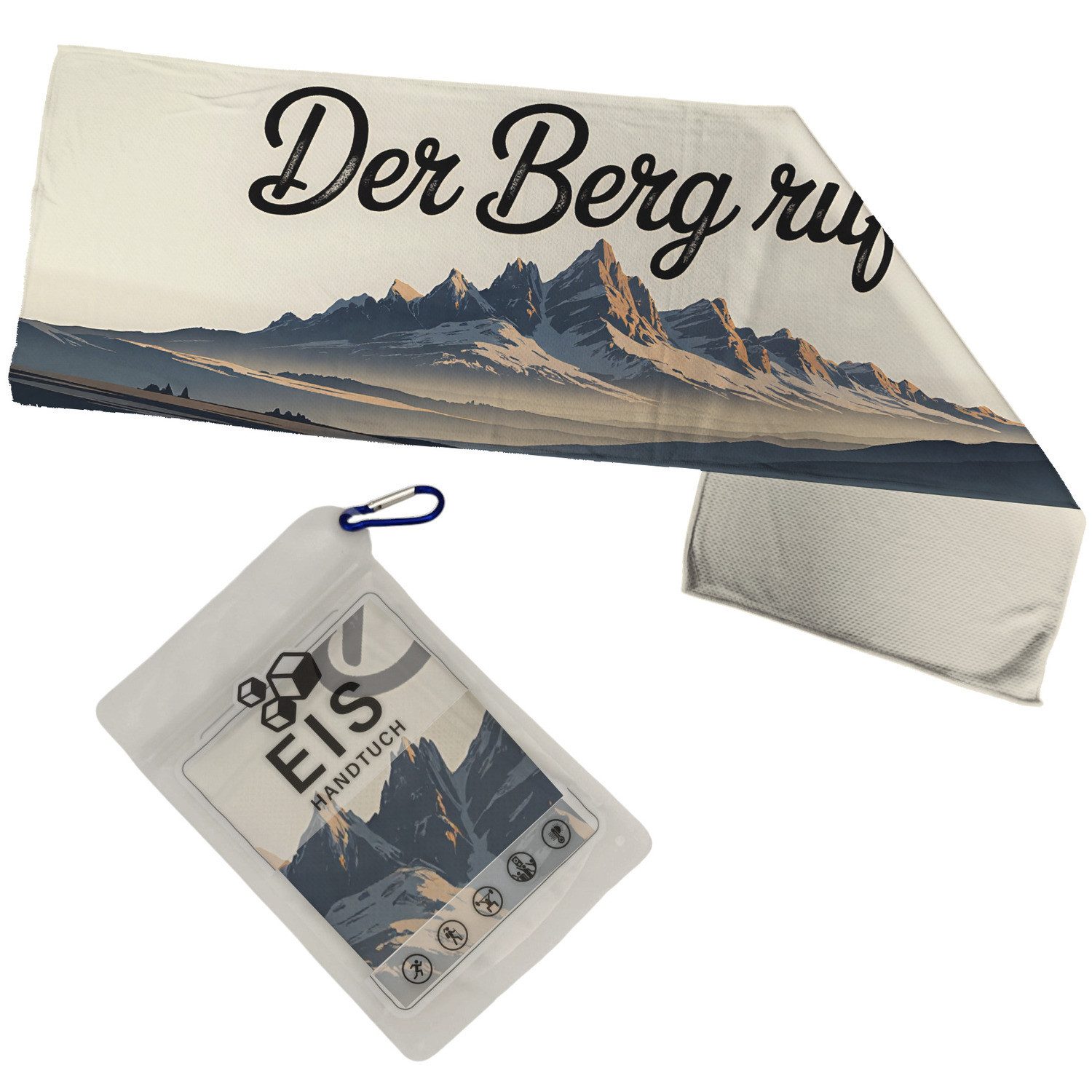 Sporthandtuch Der Berg ruft! Eishandtuch mit Bergsilhouette