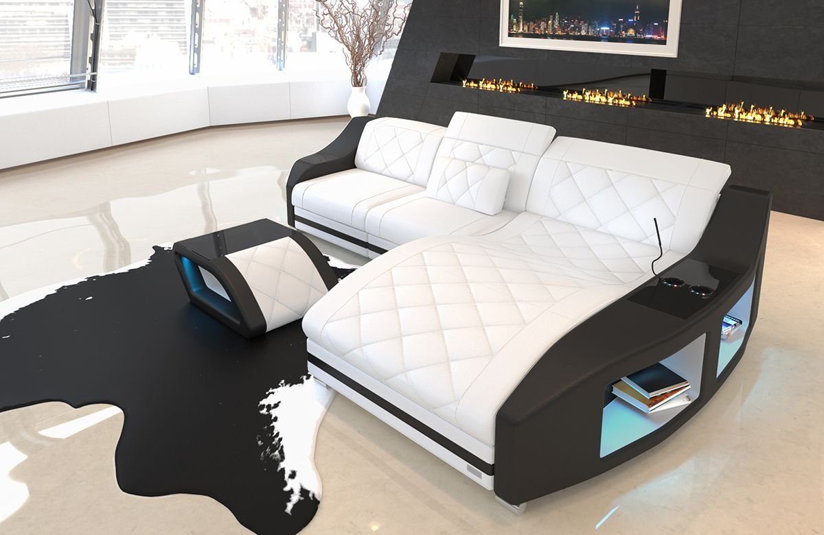 Sofa Dreams Ecksofa »Swing - L Form Ledersofa«, Couch, mit LED, wahlweise  mit Bettfunktion als Schlafsofa, Designersofa