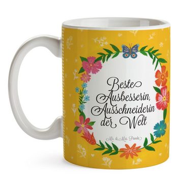 Mr. & Mrs. Panda Tasse Ausbesserin, Ausschneiderin - Geschenk, Gratulation, Berufsausbildung, Keramik