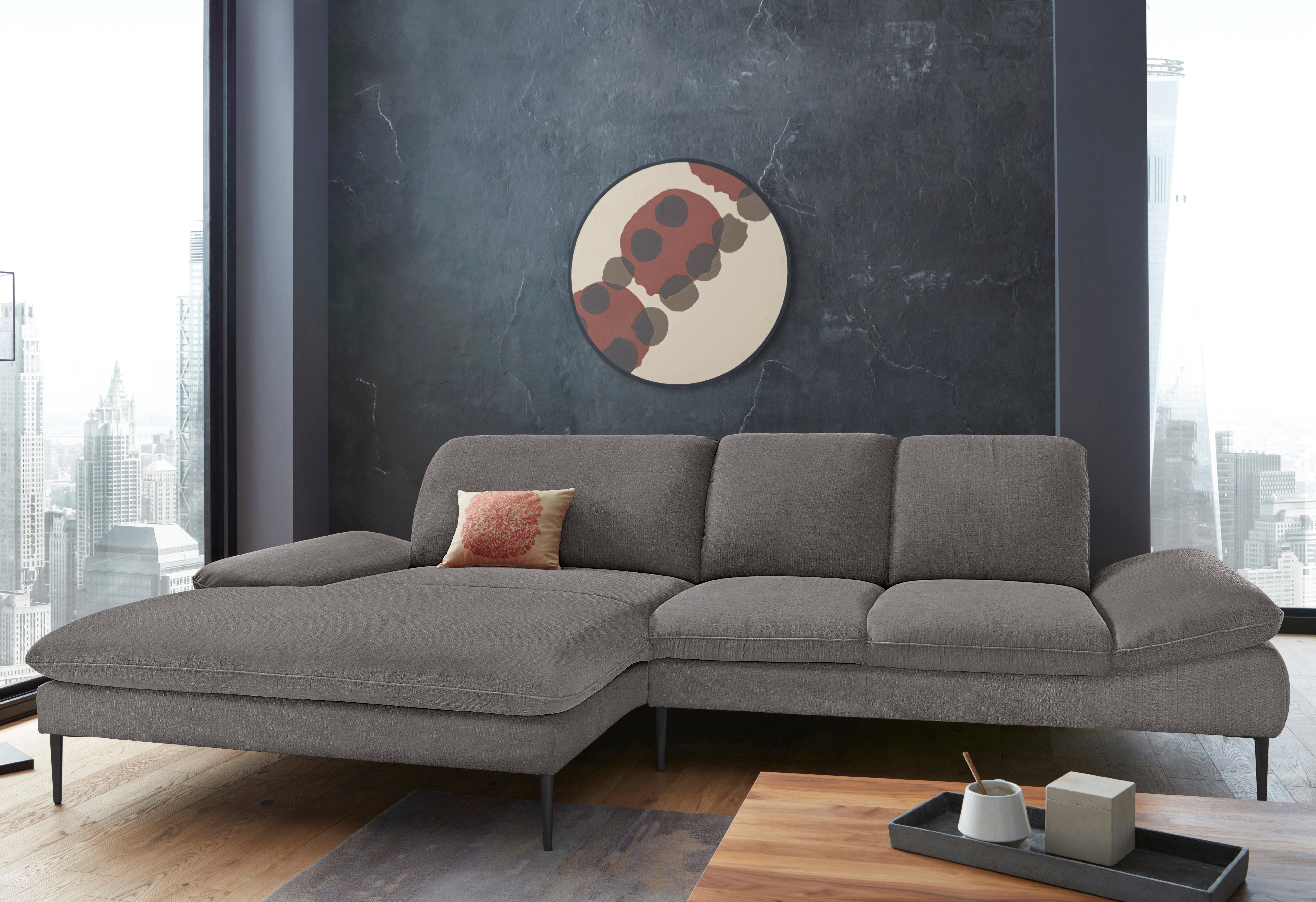 W.SCHILLIG Ecksofa enjoy&MORE, Designsofa, elegant und bequem, L-Form, Sitztiefenverstellung, Füße schwarz pulverbeschichtet, Breite 310 cm