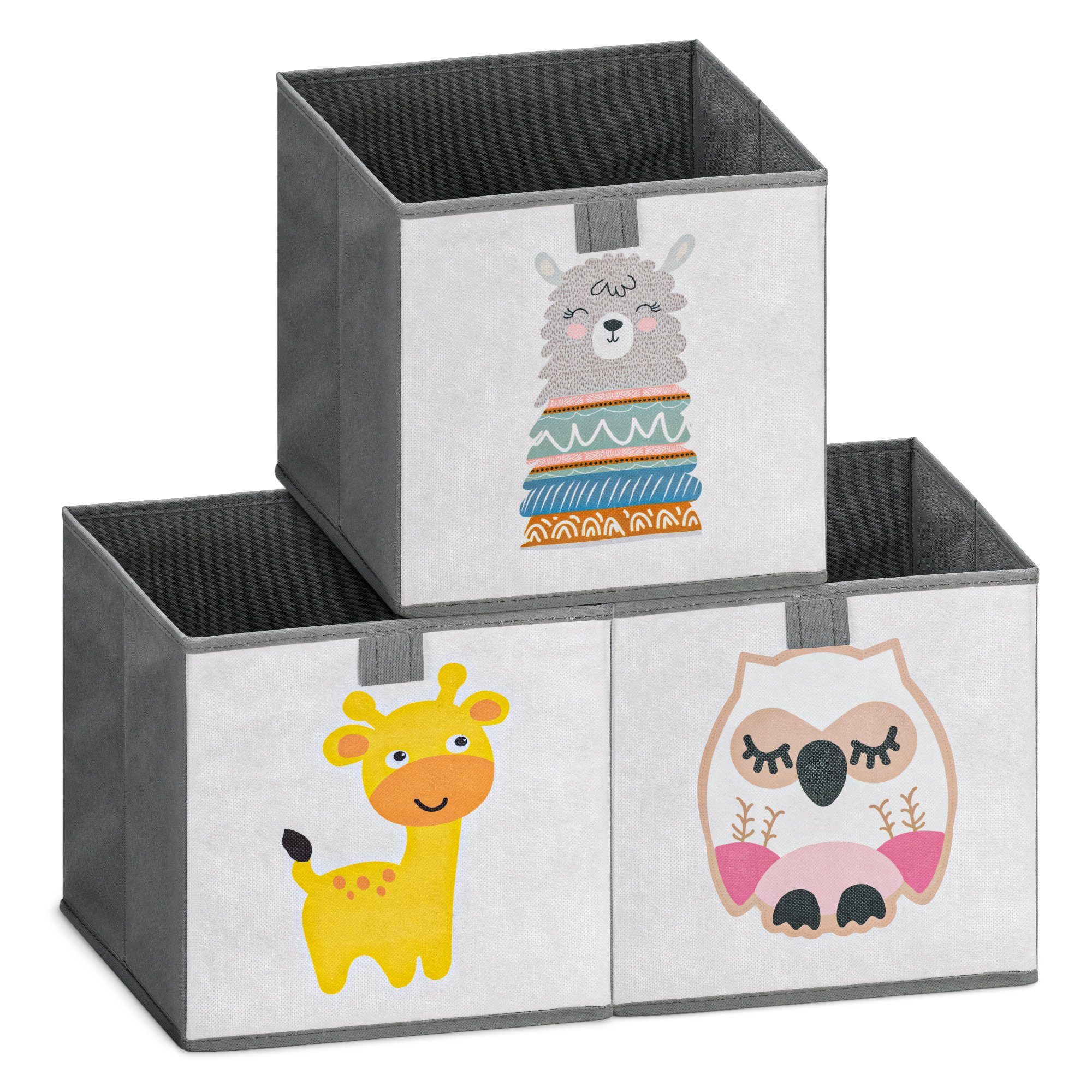 Navaris Auflagenbox Kinder Aufbewahrungsbox 3er Set Aufbewahrung 28x28x28cm günstig online kaufen