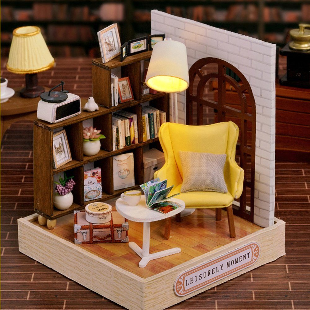 Cute Room 3D-Puzzle Puppenhaus Miniatur DIY hölzernes Leseecken, Puzzleteil günstig online kaufen