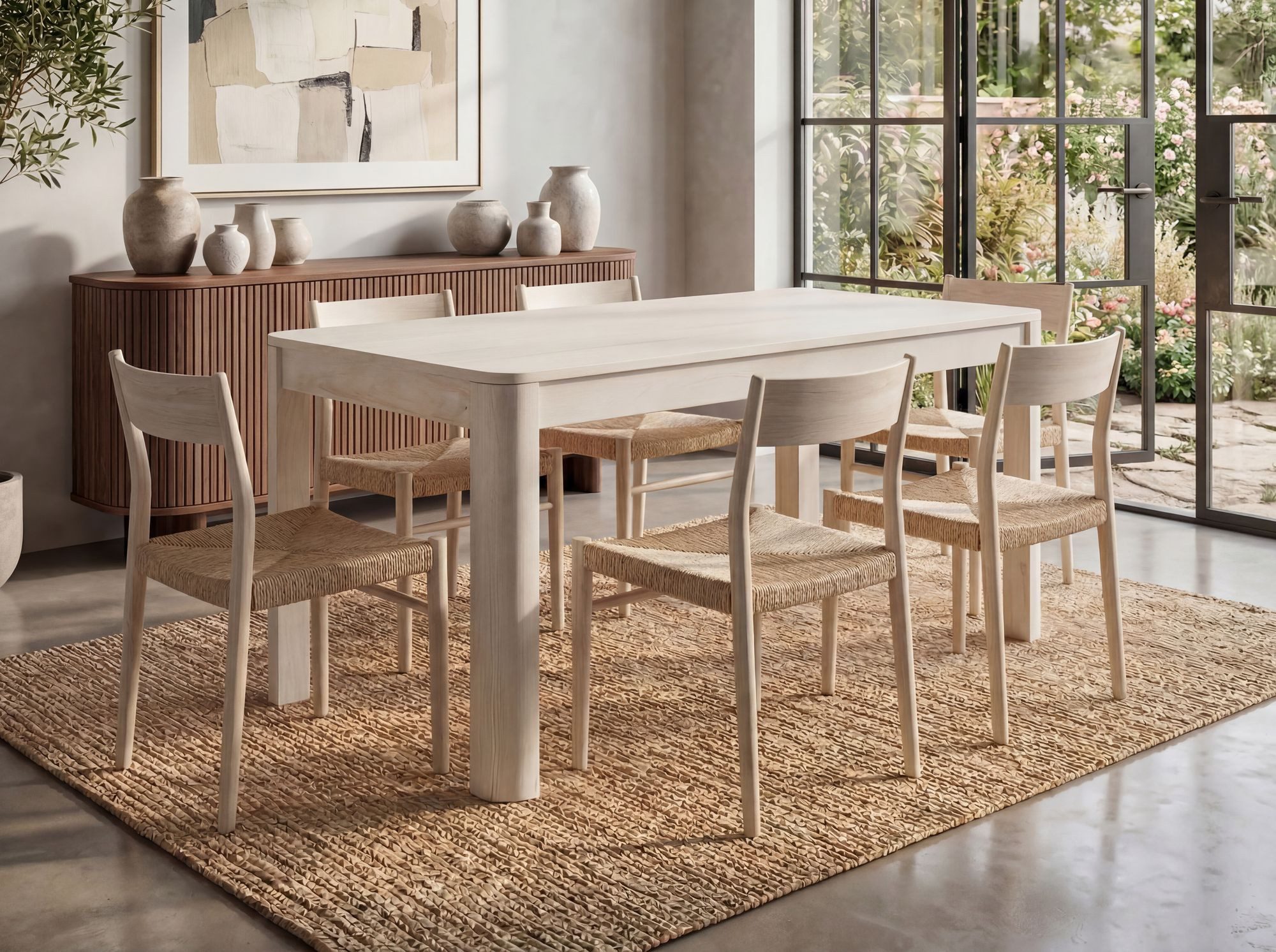 FINEBUY Esstisch FB115622 Esszimmertisch Küchentisch 6 Personen Holztisch Esszimmer (Natürliches Holzdesign mit klarer Form), Kompakte Tischlösung für kleine Es – Bild 2 von 5