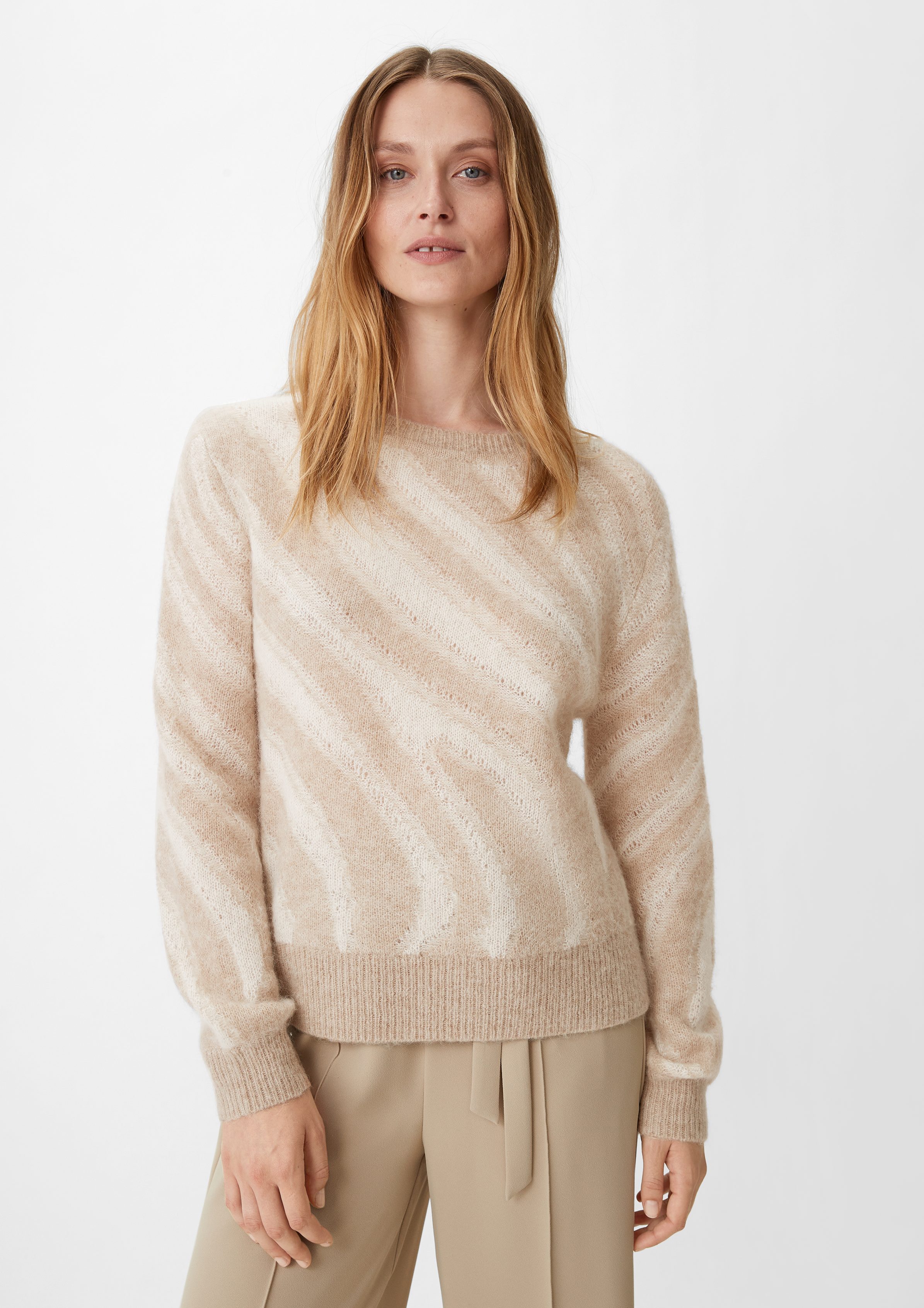 Langarmshirt Strickpulli aus Alpakamix