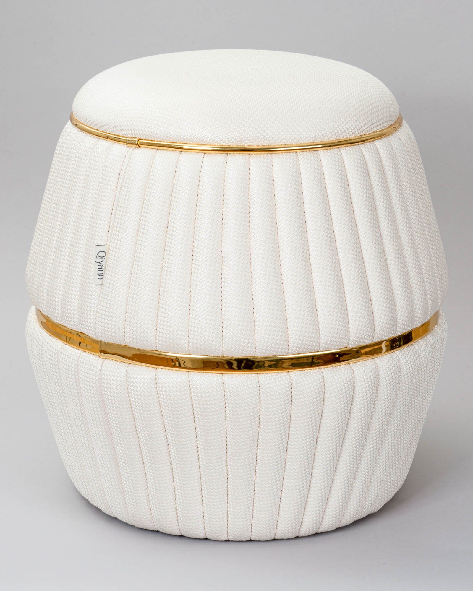 Qiyano Hocker Sitzhocker Struktur Beige - günstig online kaufen