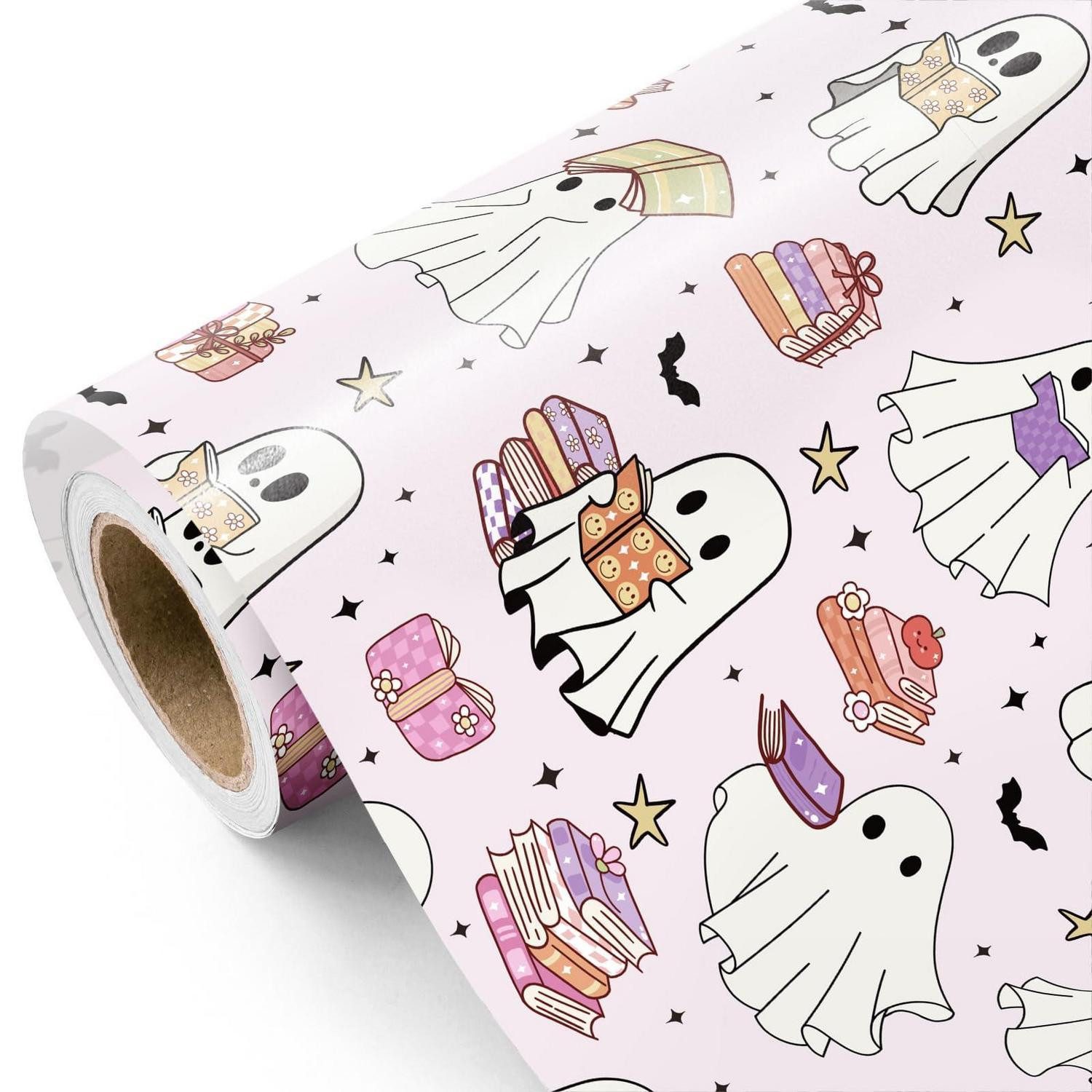 LuxusKollektion Geschenkpapier Geschenkpapier Halloween Geist Buch Mini-Rolle 43,2cm x 5m