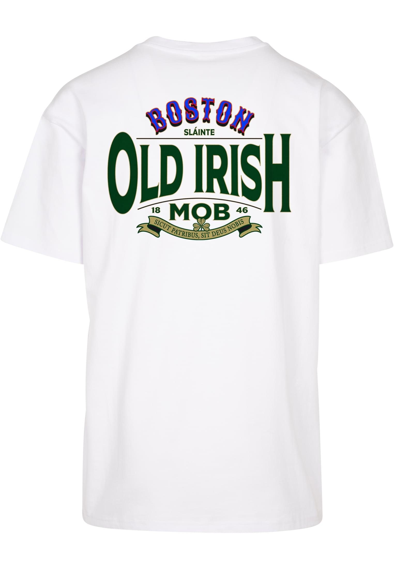 Tee Old Mob by Mister Upscale Herren (1-tlg) T-Shirt Irish white Tee Oversize