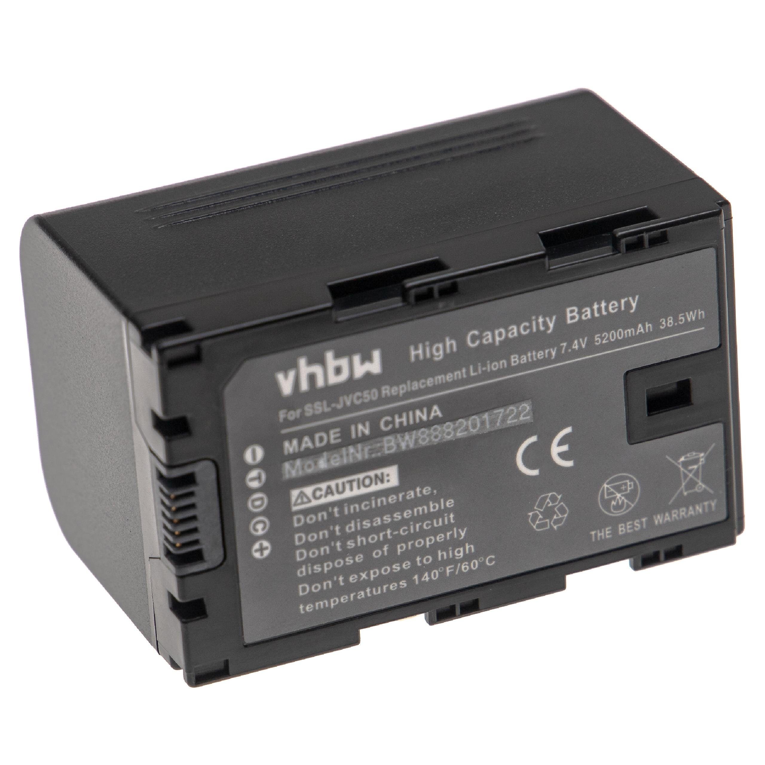 vhbw passend für JVC GY-HM600U, GY-HM620E, GY-HM650U, GY-HM660RE, GY-HM650, Kamera-Akku 5200 mAh