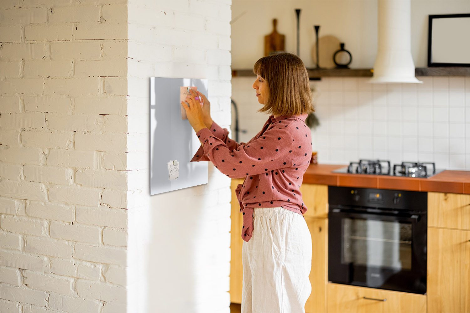 Tulup Magnettafel Memoboard aus Glas Notiztafel mit 5 Magneten, Marker und Schwamm – Bild 2 von 5