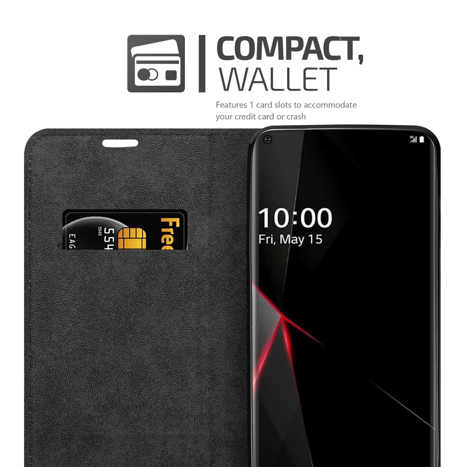 Cadorabo Handyhülle für LG Velvet Hülle LG Velvet, Hülle Schutzhülle mit Standfunktion, Magnetverschluss und Kartenfach