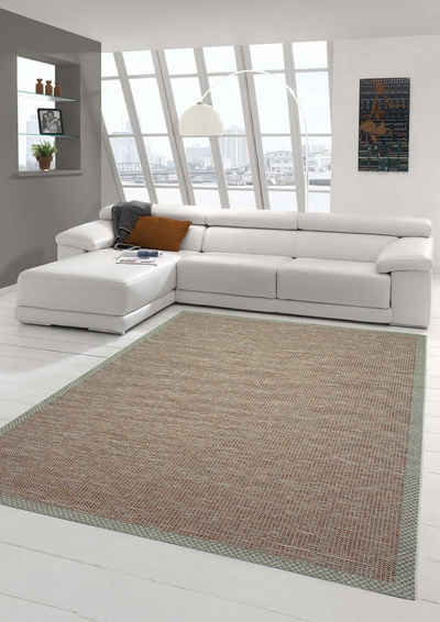 Outdoorteppich In- & Outdoor Teppich Sisal Optik Küche Wohnzimmer Terrasse Balkon – terrakotta, Teppich-Traum, rechteckig, Höhe: 4 mm
