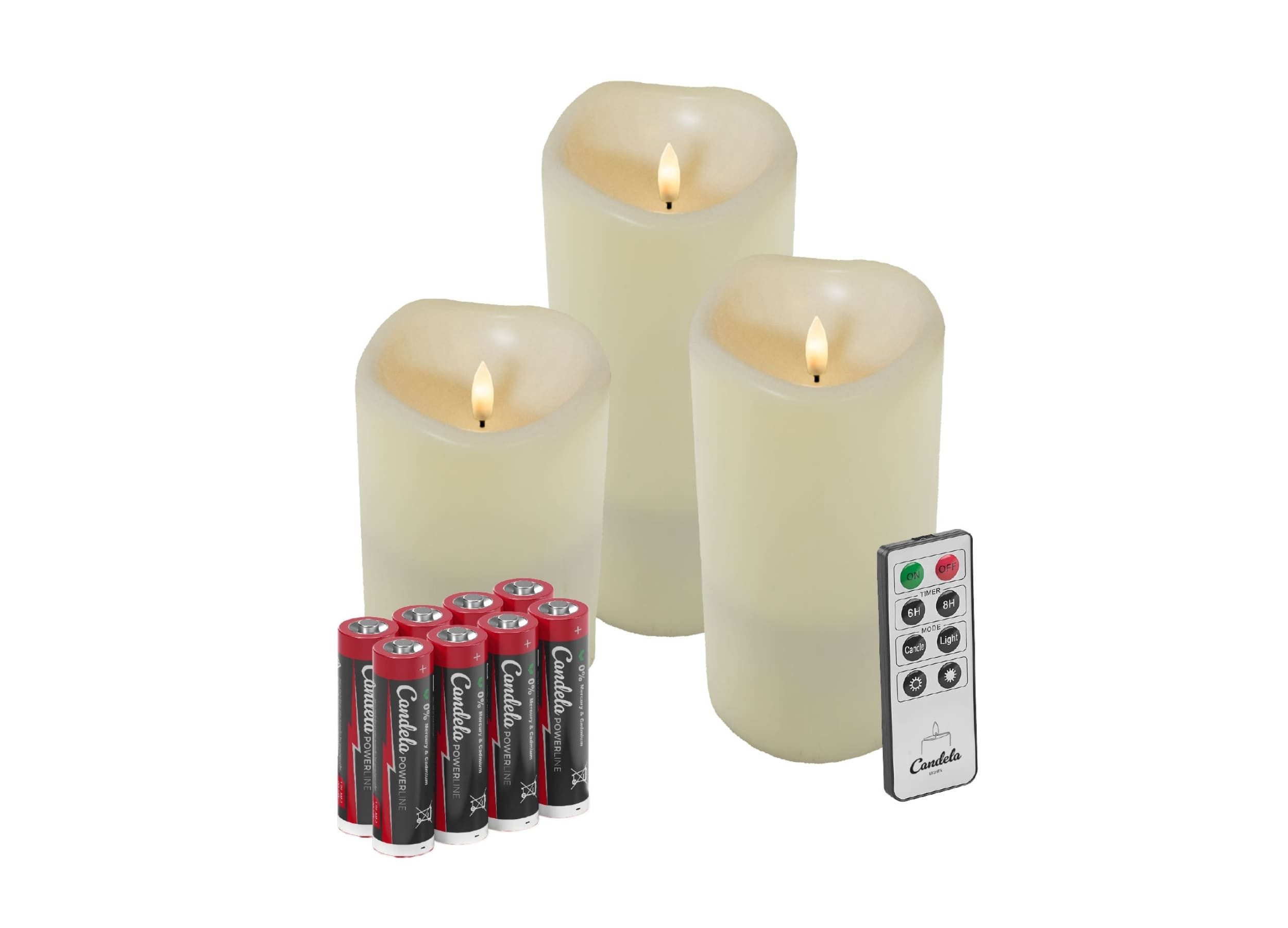 LC Home LED-Kerze Candela Lights Outdoor LED Kerzen 3er Set Cream inkl. Fer günstig online kaufen