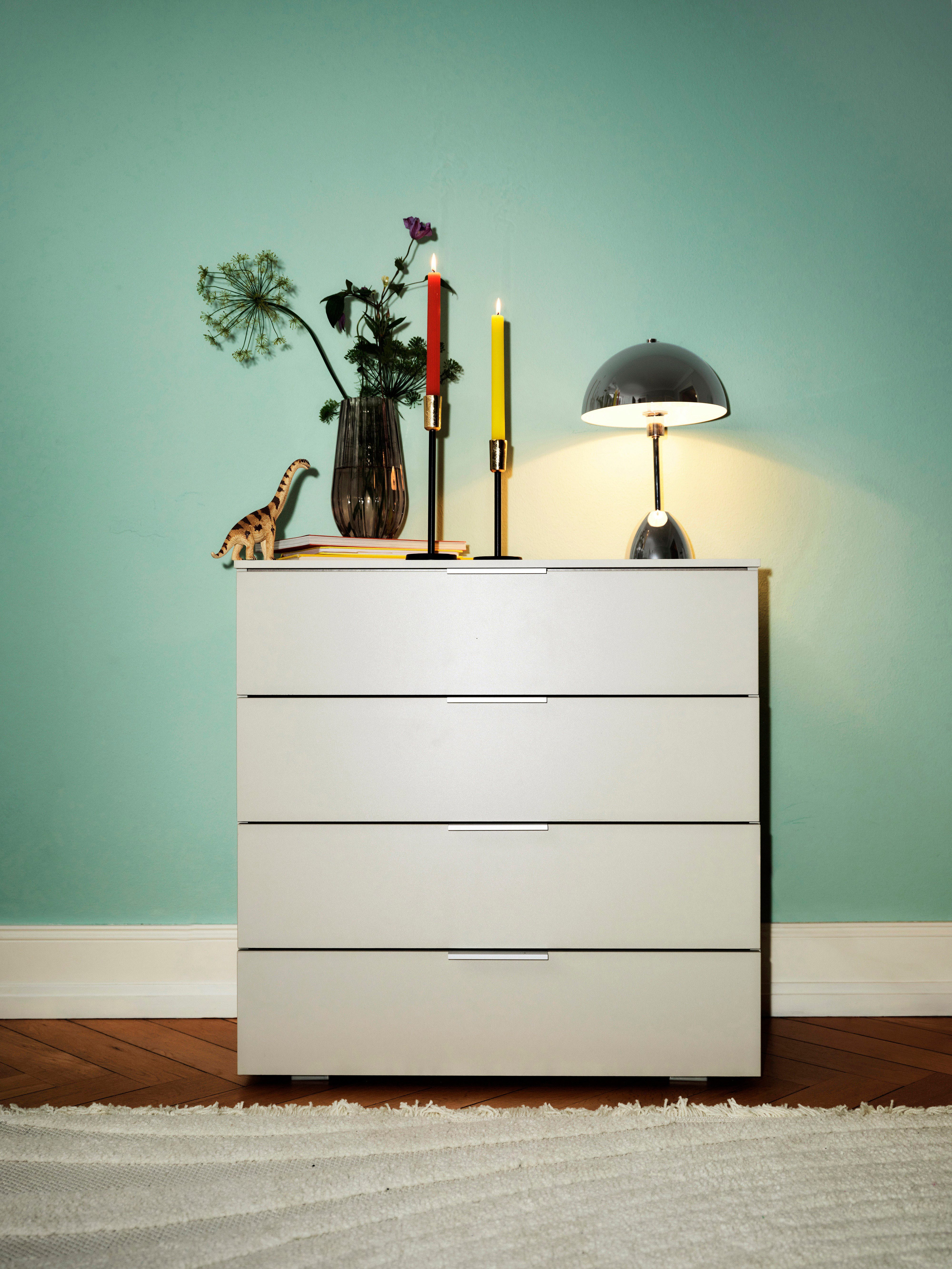 OTTO home Schubkastenkommode Sideboard Schubladenkommode AGORDO mit Dekor- oder Hochglanzfront (in zwei Griff-Farben, Breite 80 cm), vier große und geräumige Schubladen mit viel Stauraum MADE IN GERMANY