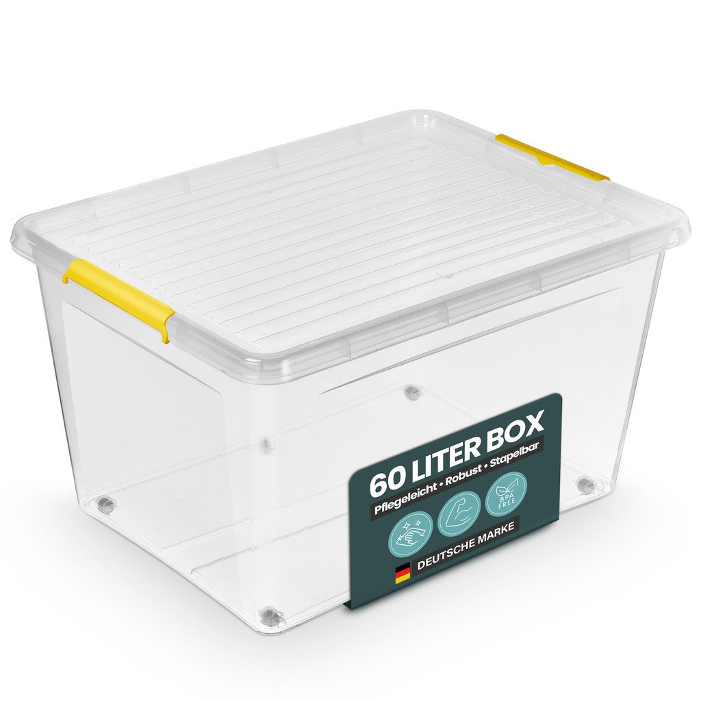 Kreher Aufbewahrungsbox Simple Store, in Transparent, rollbar, BPA-frei Set/Größe wählbar) (4 St)