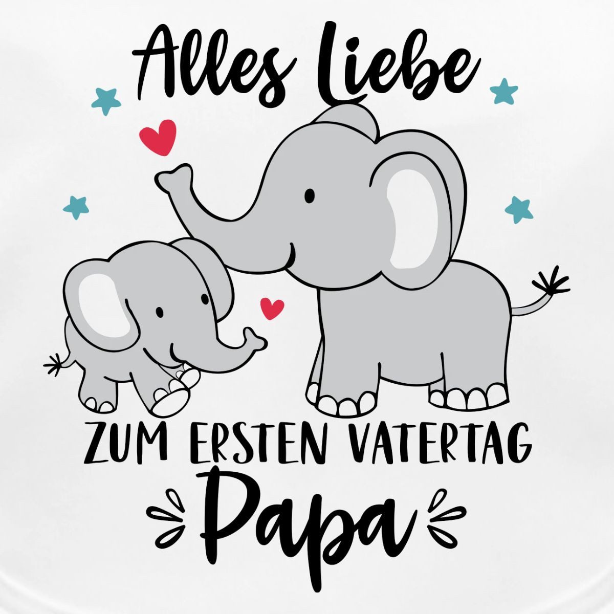 Spreadshirt Lätzchen Alles Liebe Zum Ersten Vatertag Elefanten Bio Baby Lätzchen, (1-St)