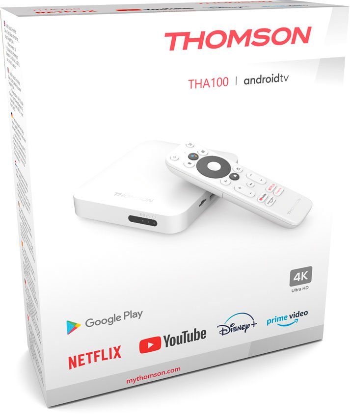 Sky HD, Youtube, Prime Disney, Netflix, Video, Streaming-Box Ultra 4K Thomson THA100 Ticket