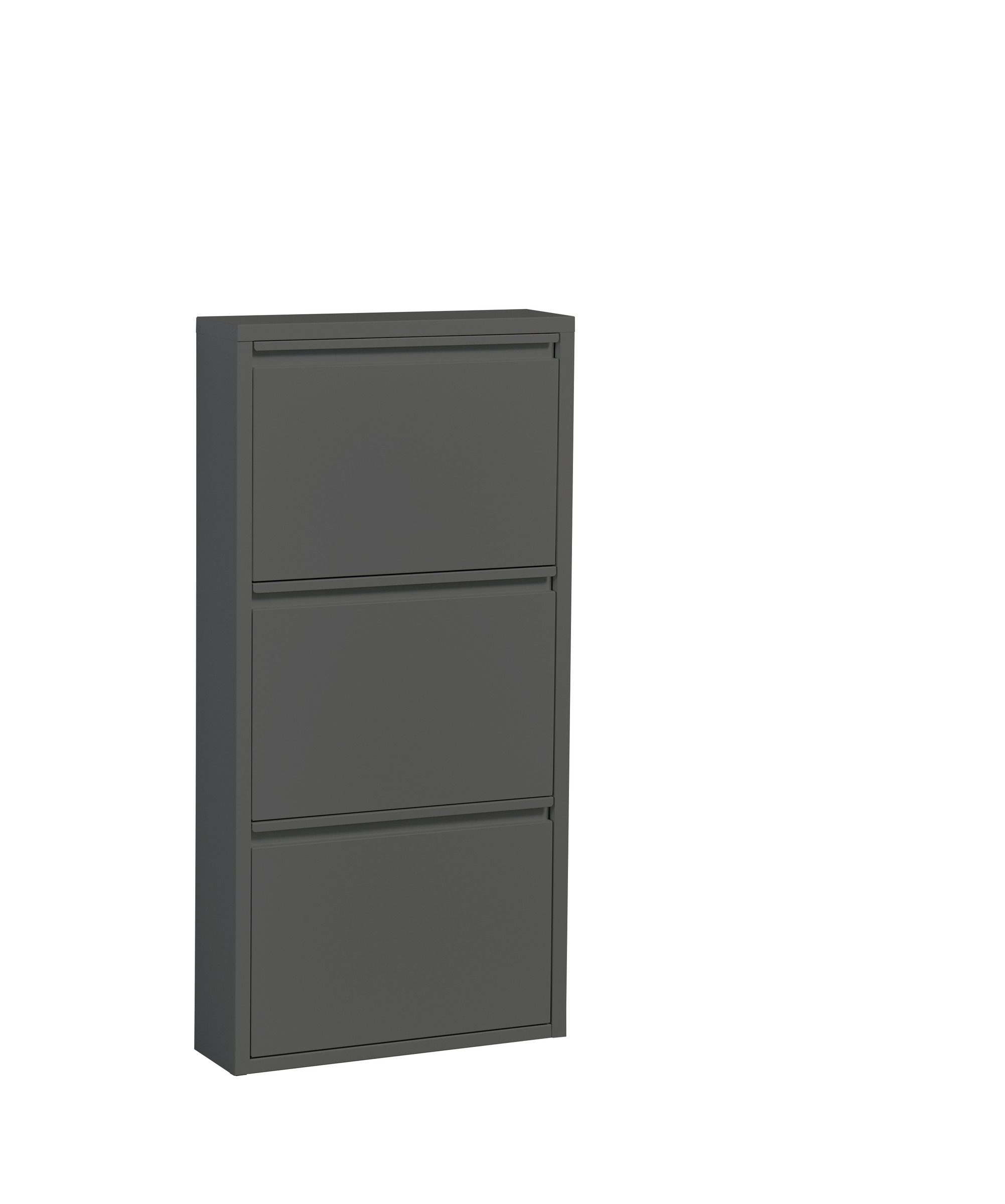 PREISBRECHER Schuhkipper Bert, 3 Klappen, 6 paar Schuhe, in anthrazit, Metall - 51x104x16cm (BxHxT)