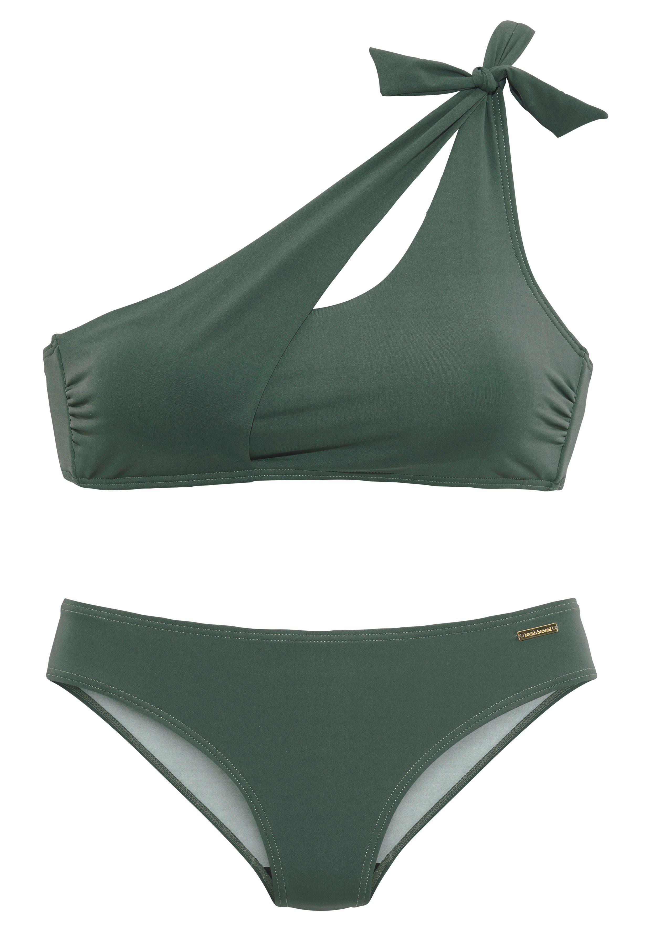 Bruno Banani oliv Bustier-Bikini mit Schnitt asymmetrischem