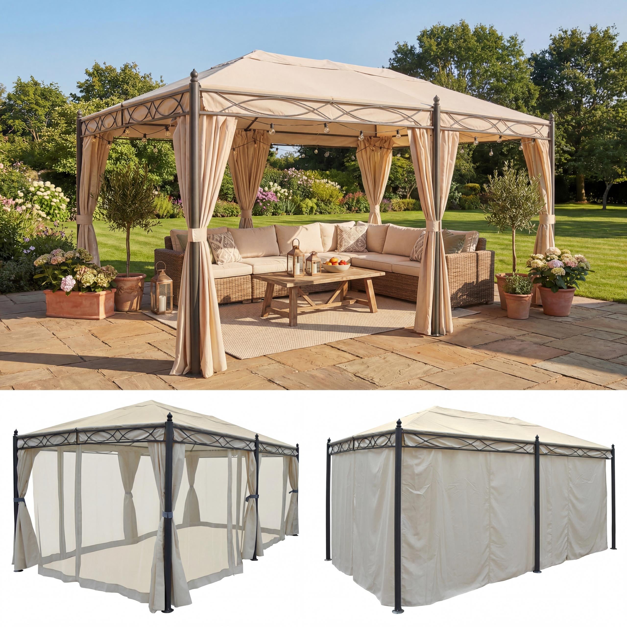 MCW Pergola Calpe, UV-Schutz: UV50+, mit Seitenwand und Moskitonetz
