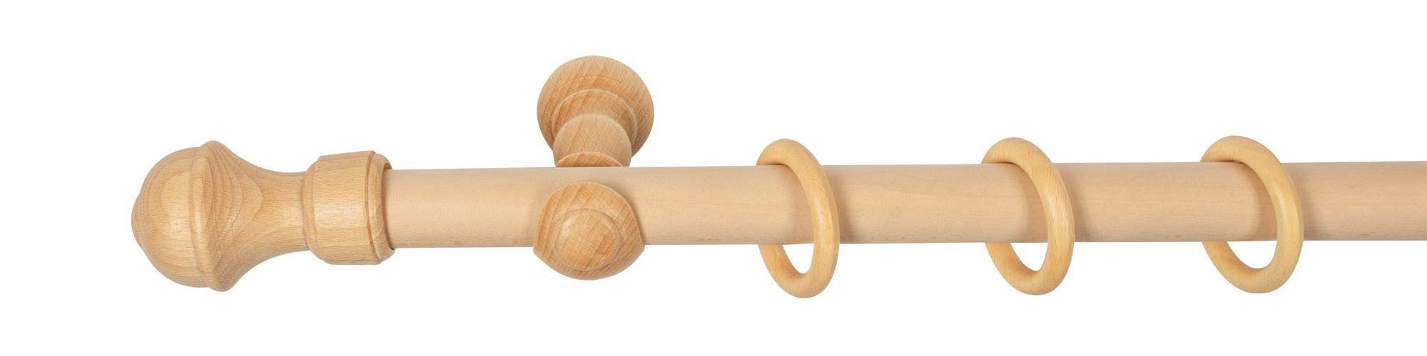 SN DECO GROUP Gardinenstange Ares, 1-läufig, Fixmaß, mit Bohren, verschraubt, Holzwerkstoff, 28 mm, Holz, verschiedene Längen und Farben, Komplettset