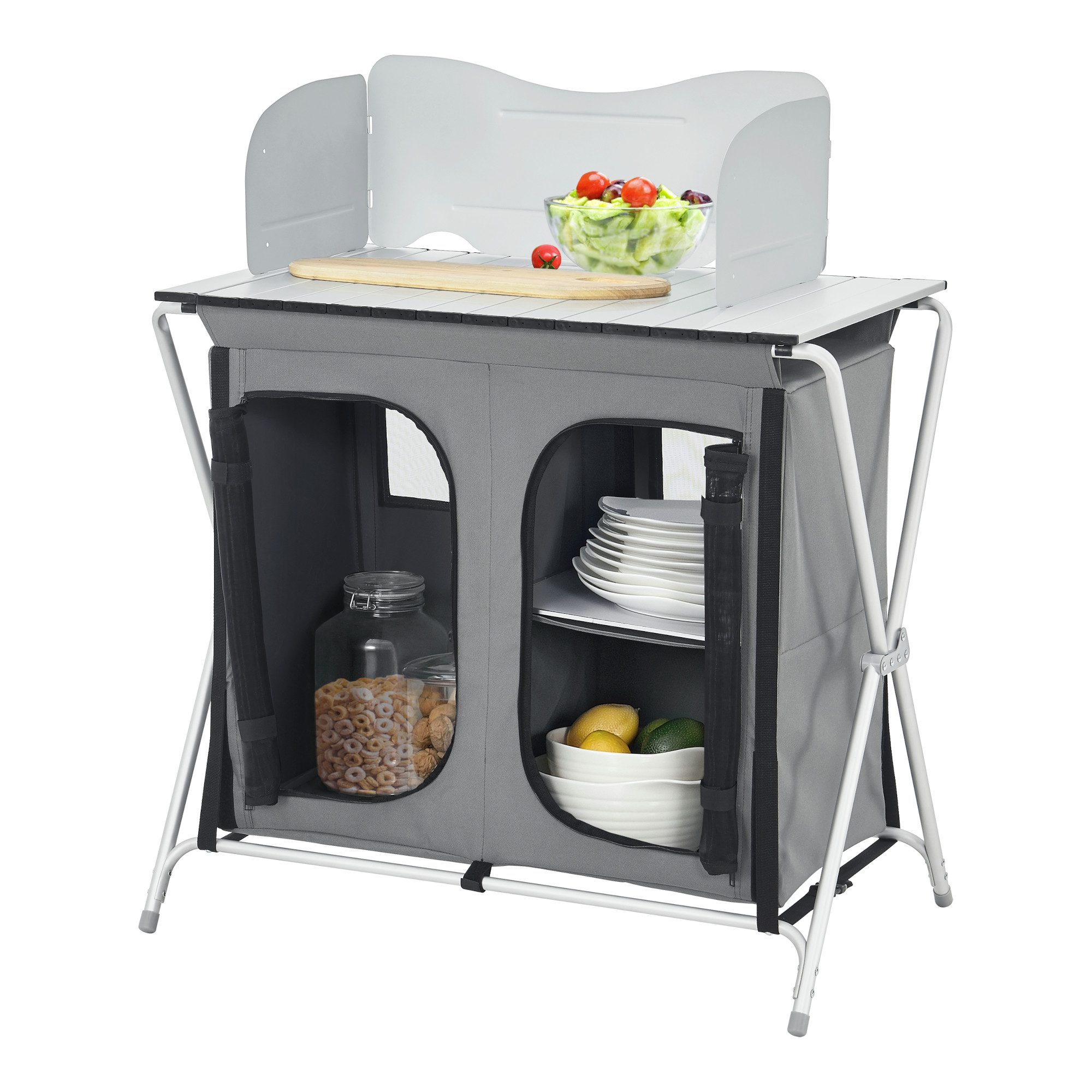 en.casa Campingtisch, Tullinge Campingküche 80x50,5x104,5 cm günstig online kaufen