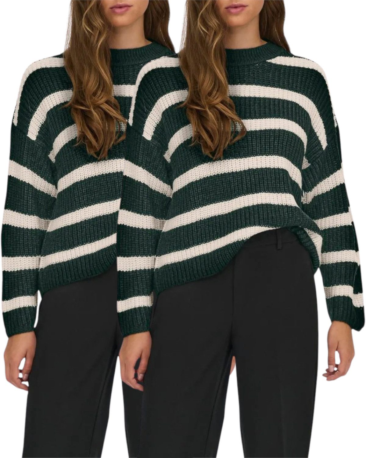 Jaquelin de Young Strickpullover Streifen Pullover im Doppelpack