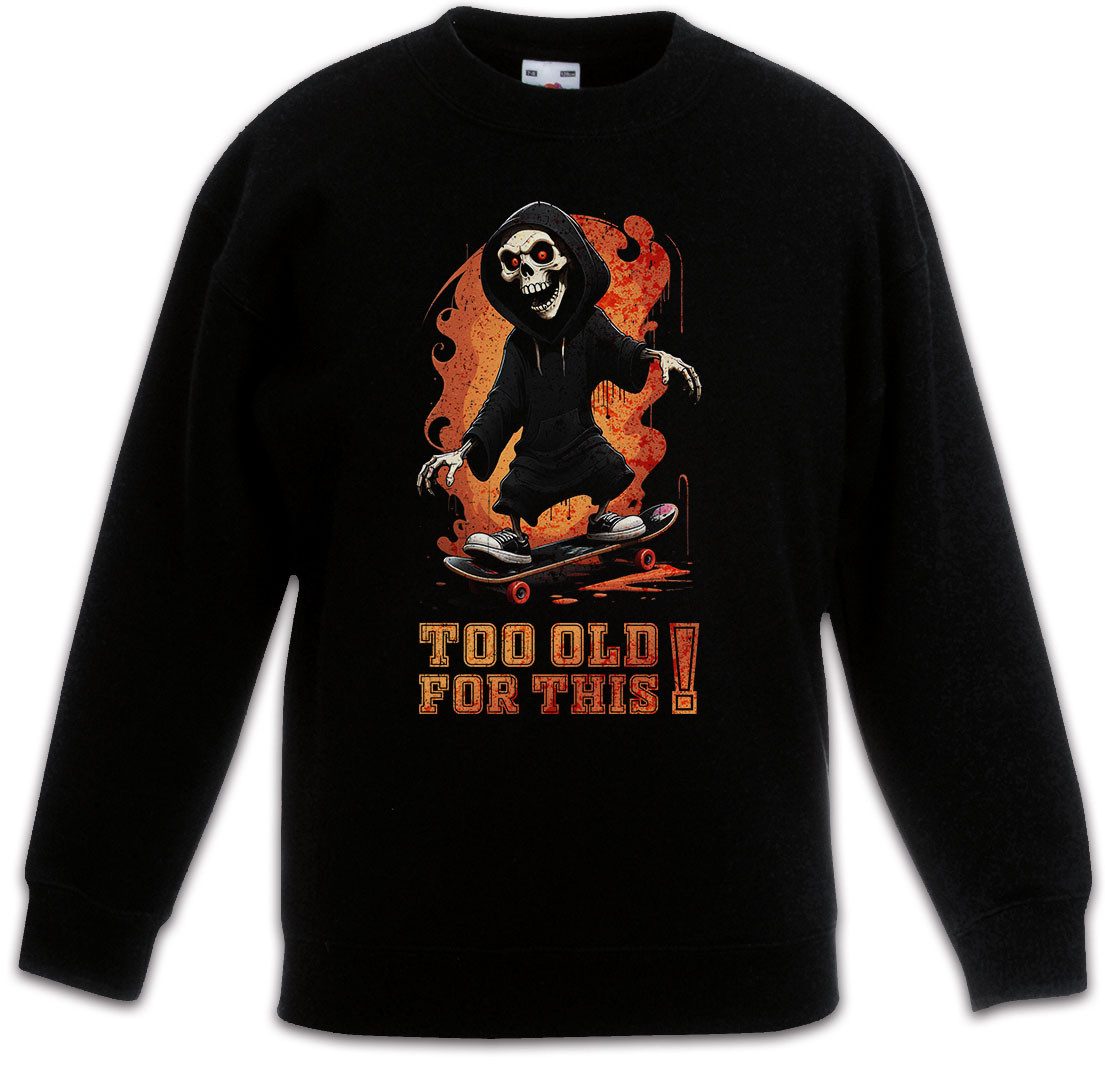 Sweatshirt Old Skate Ripper Kinderpullover Skateboard Skeleton Skull Bones Skater