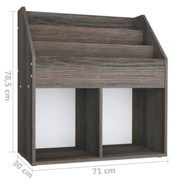 vidaXL Zeitungsständer Kinder-Bücherregal Grau Sonoma-Eiche 71x30x78,5cm Holzwerkstoff (1 St)