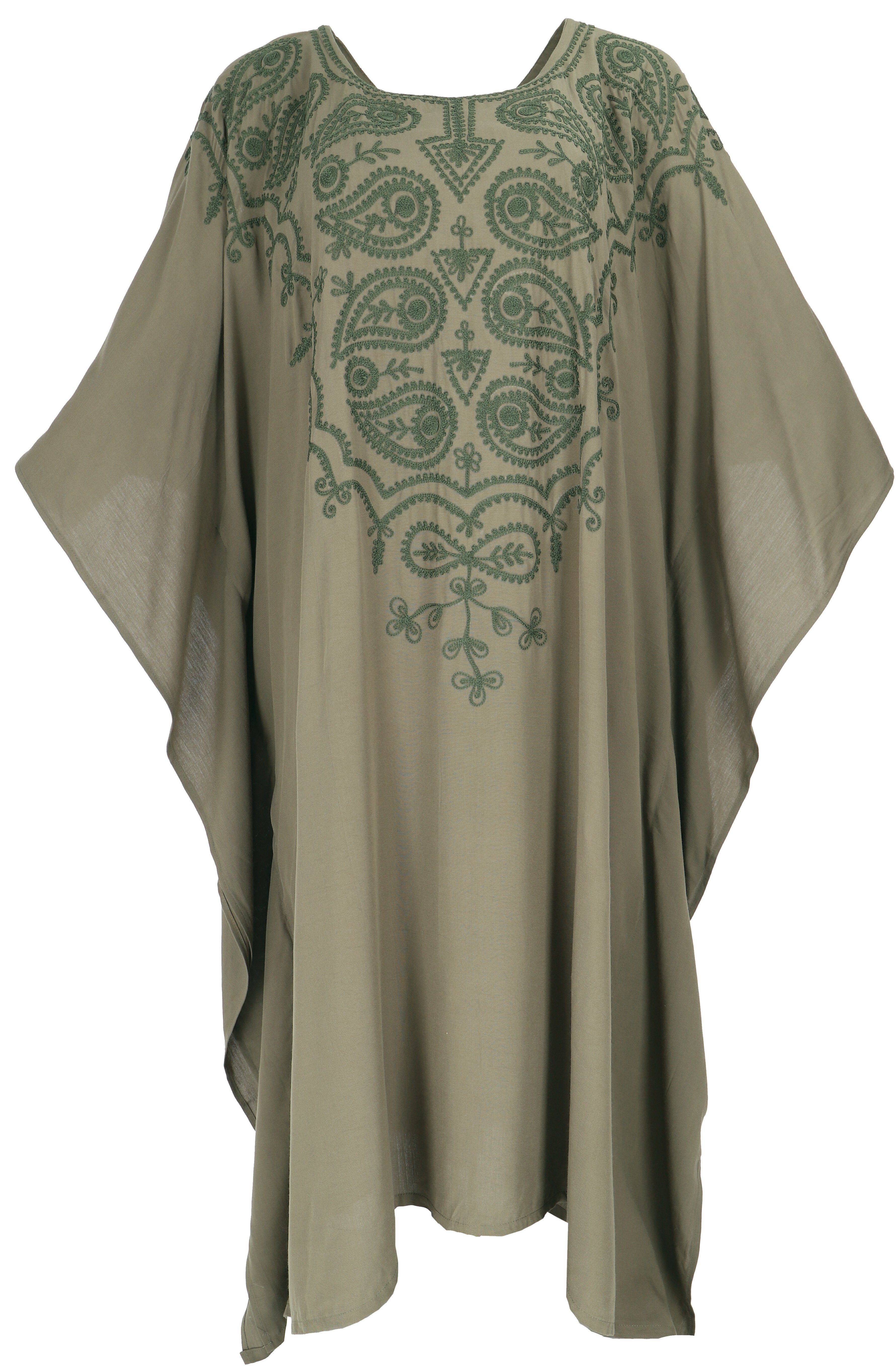 Guru-Shop Midikleid Mittellanger bestickter Boho Kaftan, günstig online kaufen