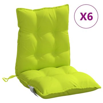 vidaXL Sitzauflage Niedriglehner-Auflagen 6 Stk. Neongrün Oxford-Gewebe, (6 St)
